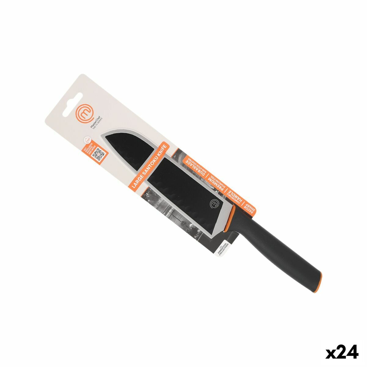 Cuchillo de Cocina MasterChef Negro Plateado 18 cm (24 Unidades)