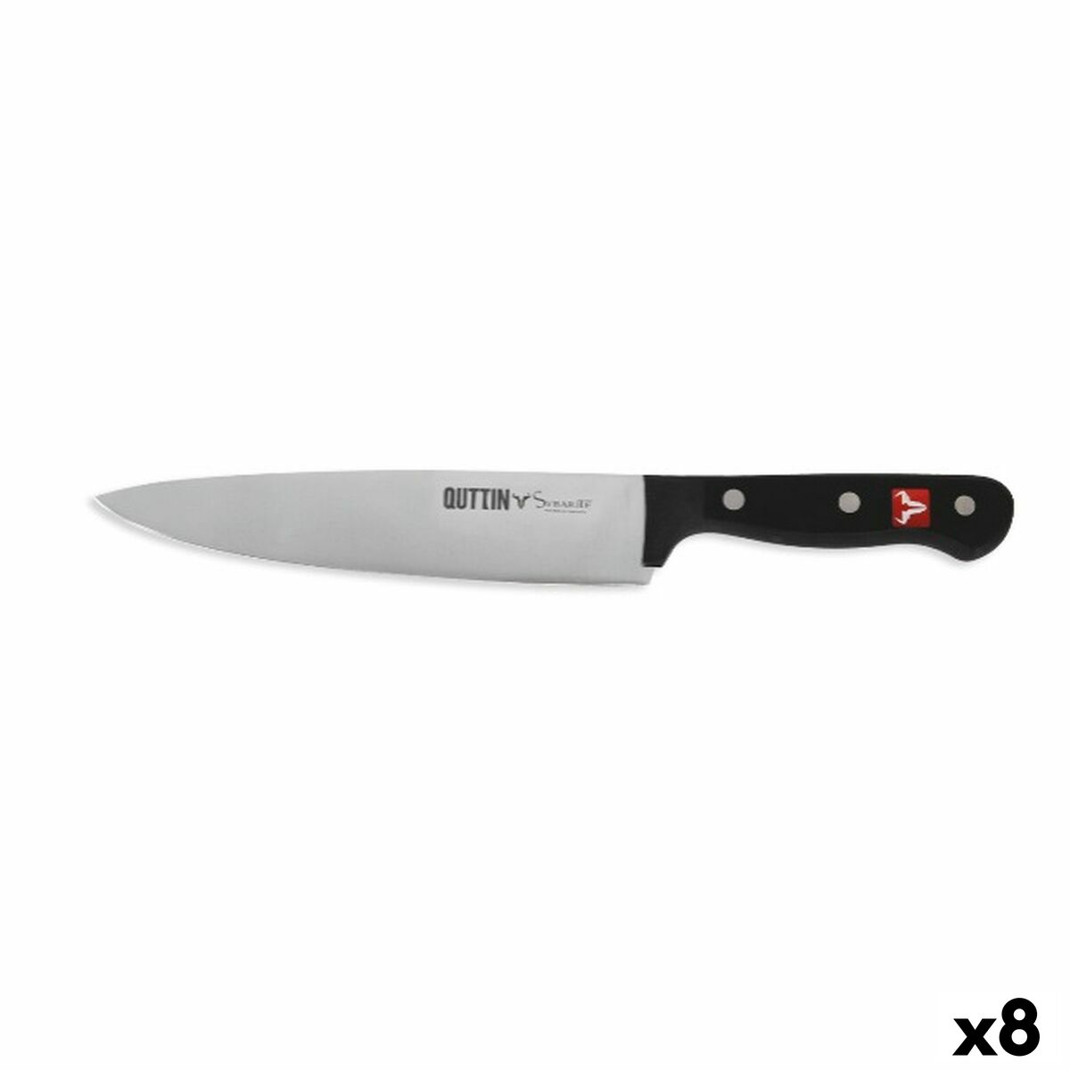 Cuchillo de Cocina Quttin SYBARITE Negro Plateado 20 cm (8 Unidades)