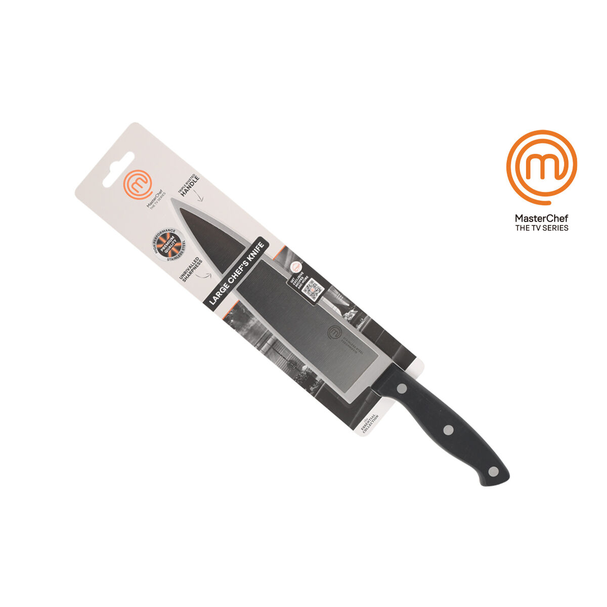 Cuchillo de Cocina MasterChef Chef Negro Plateado 20 cm (18 Unidades)