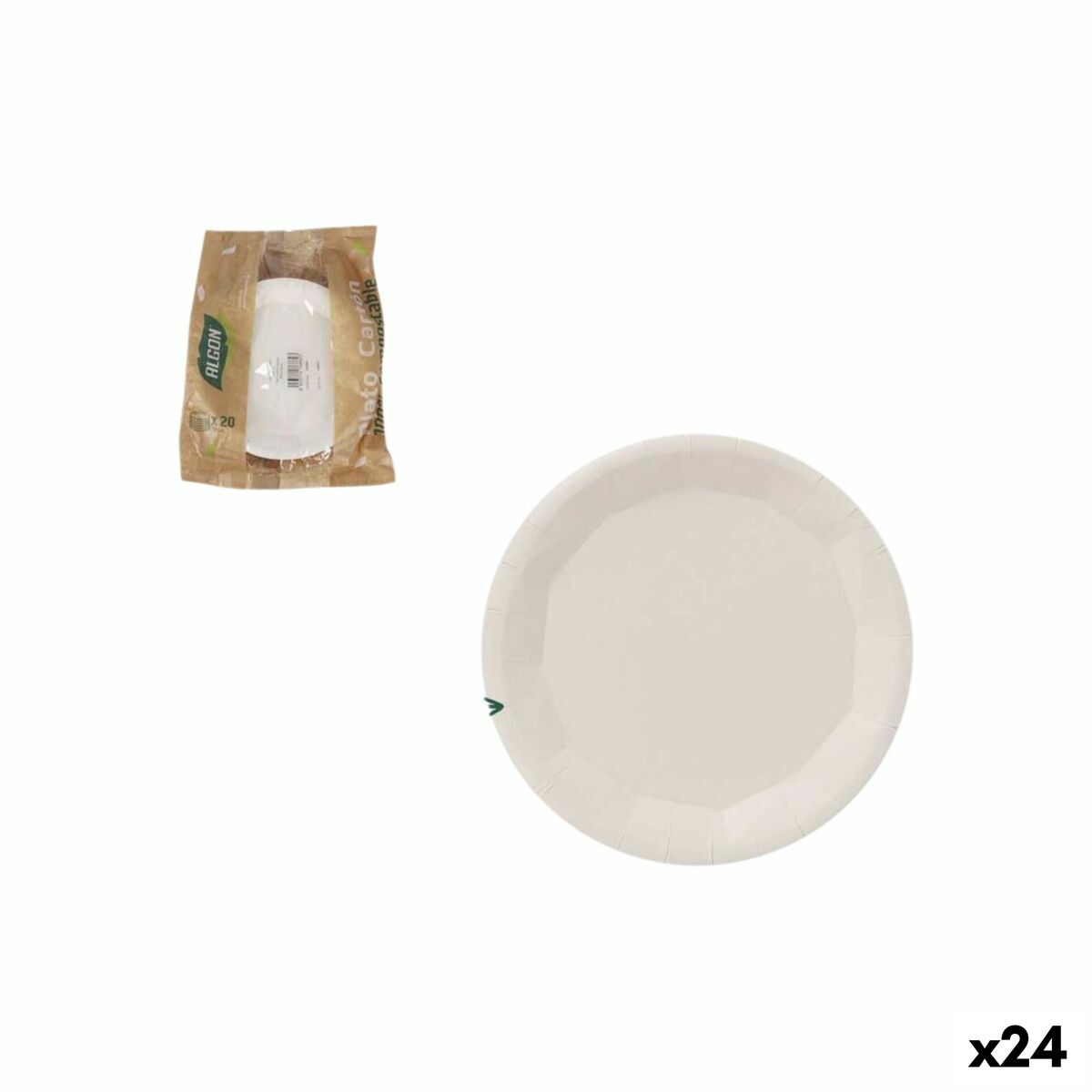 Set de Platos Algon Blanco 17 cm 10 Piezas (24 Unidades)