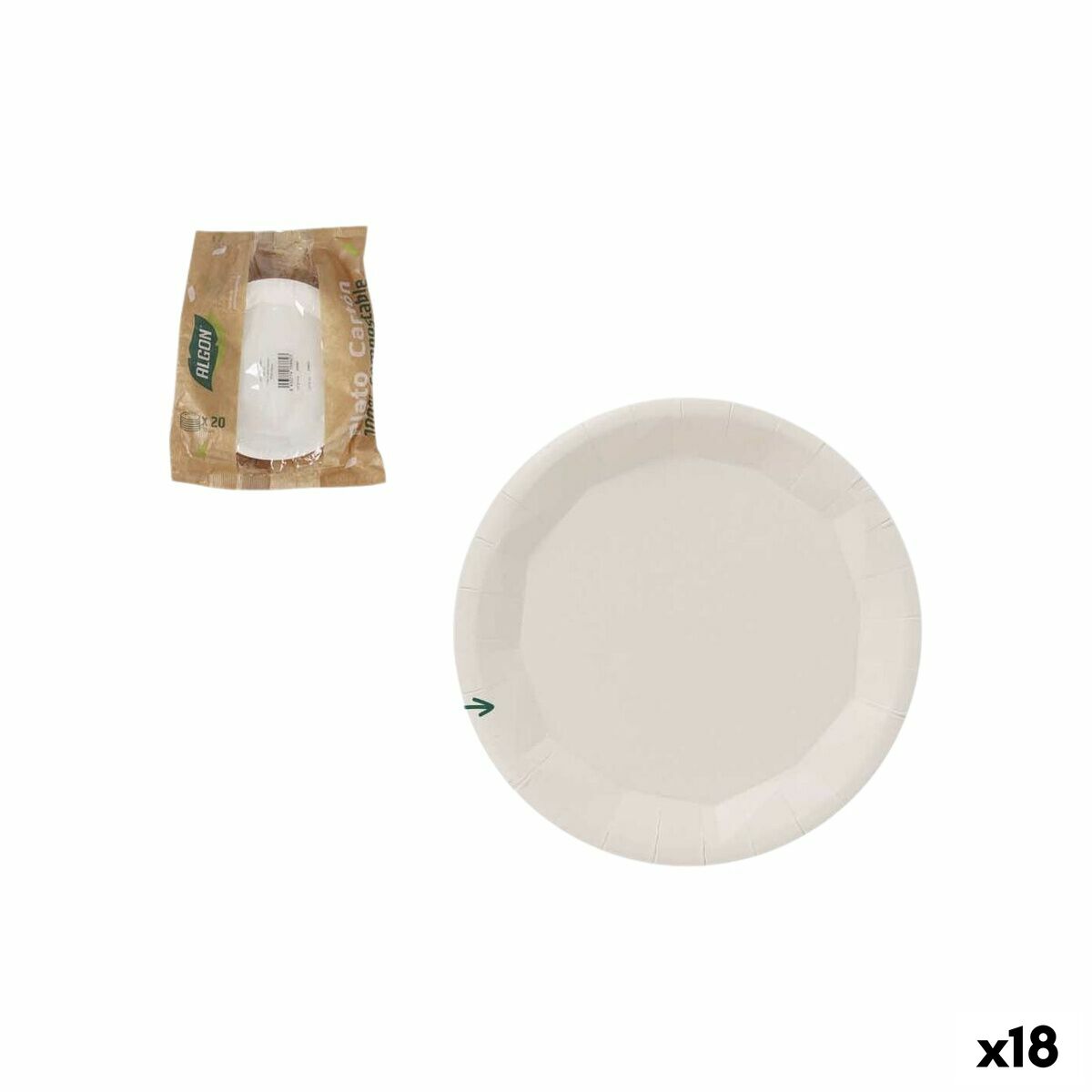 Set de Platos Algon Blanco 22 cm 25 Piezas (18 Unidades)