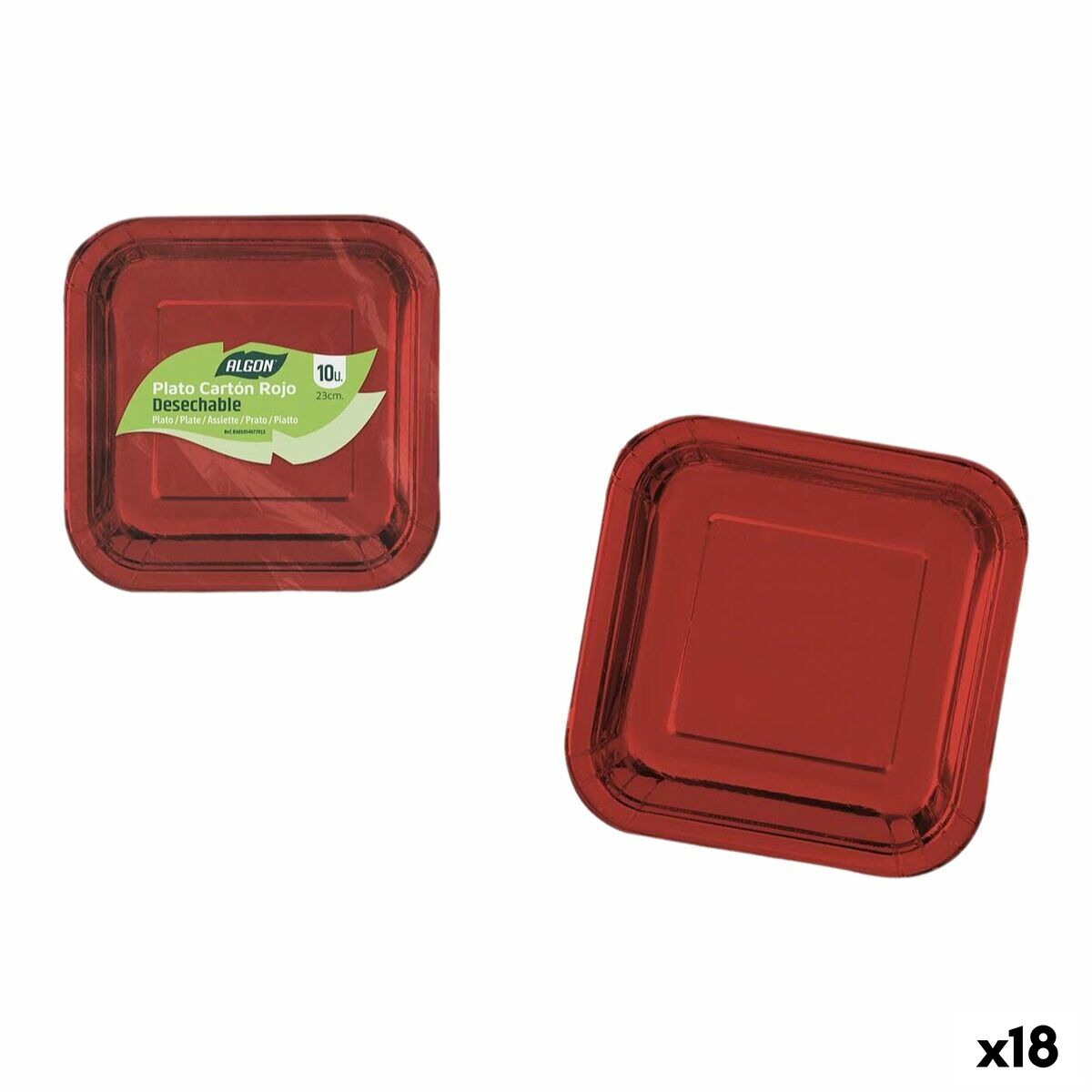 Set de Platos Algon Rojo 23 cm 10 Piezas (18 Unidades)