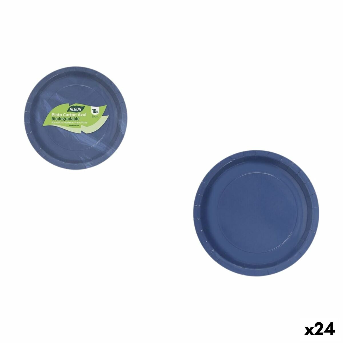 Set de Platos Algon Azul 20 cm 10 Piezas (24 Unidades)