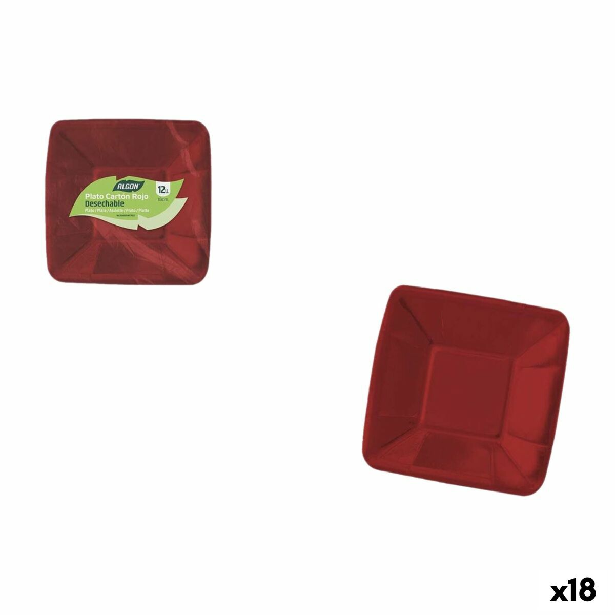 Set de Platos Algon Rojo 18 cm 12 Piezas (18 Unidades)