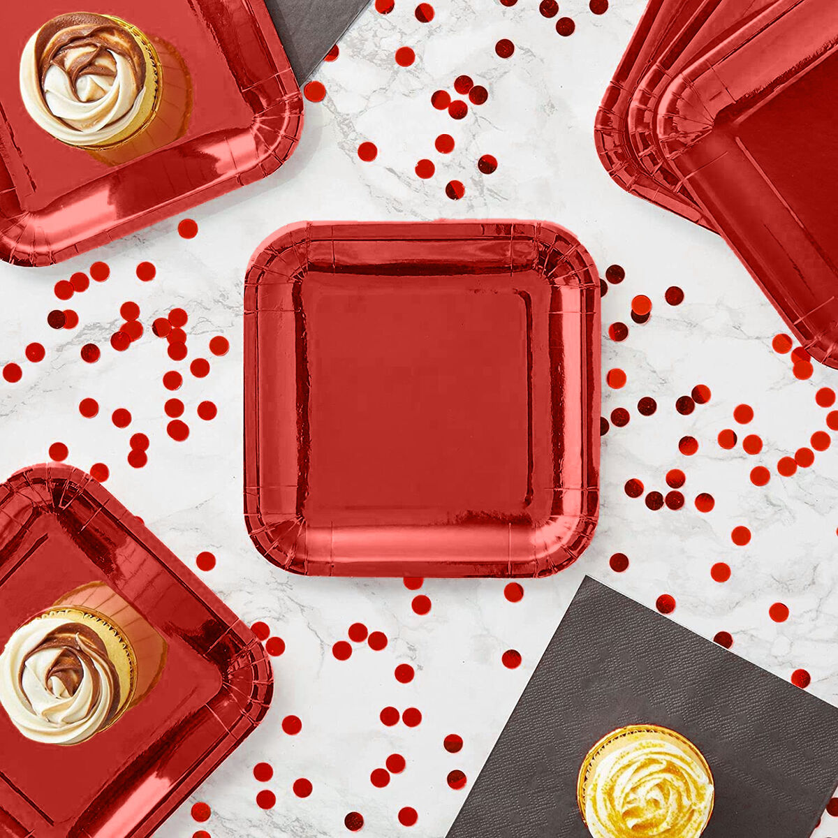 Set de Platos Algon Rojo 20 cm 10 Piezas (18 Unidades)