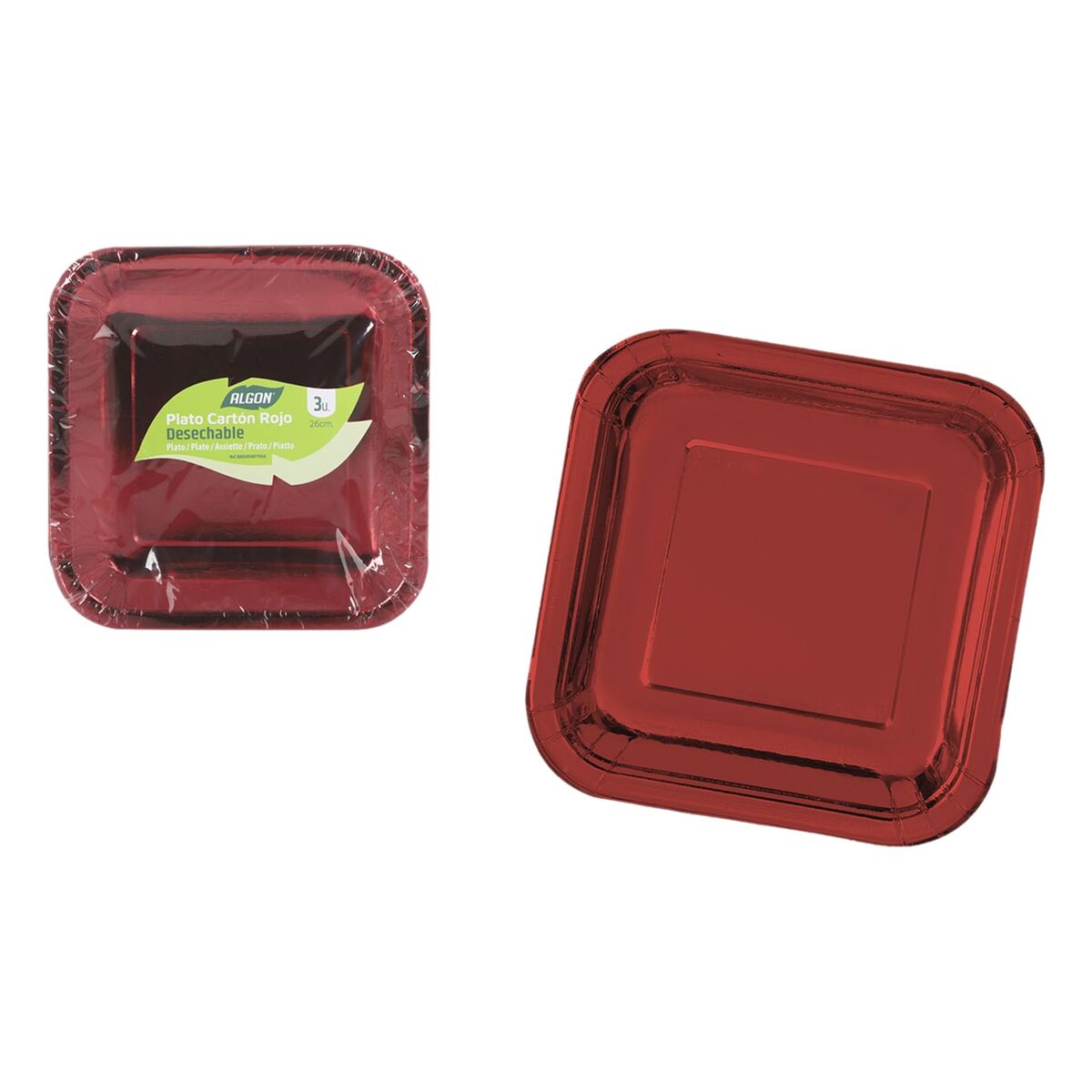 Set de Platos Algon Rojo 26 cm 3 Piezas (18 Unidades)