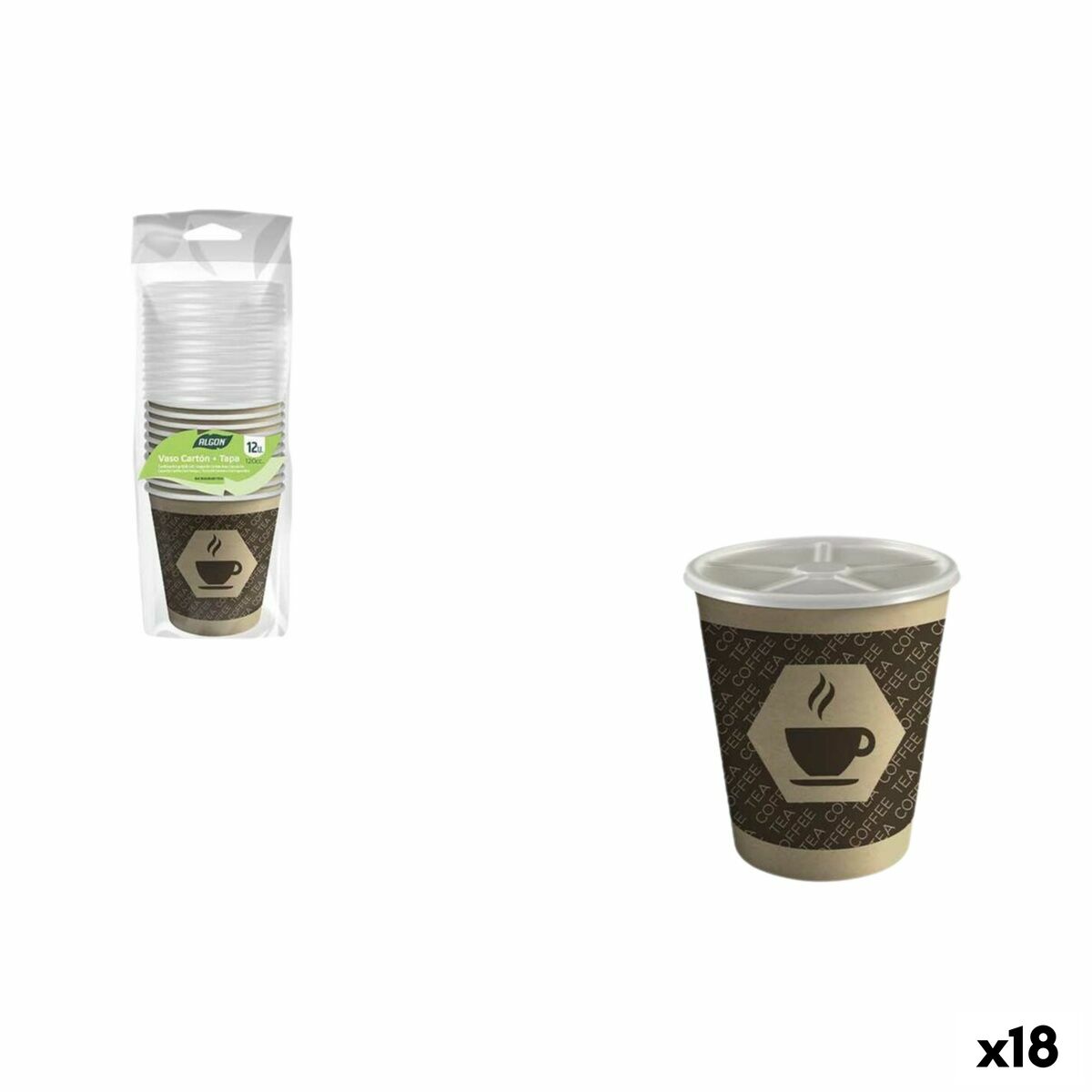 Set de Vasos Algon Marrón 120 ml 12 Piezas (18 Unidades)