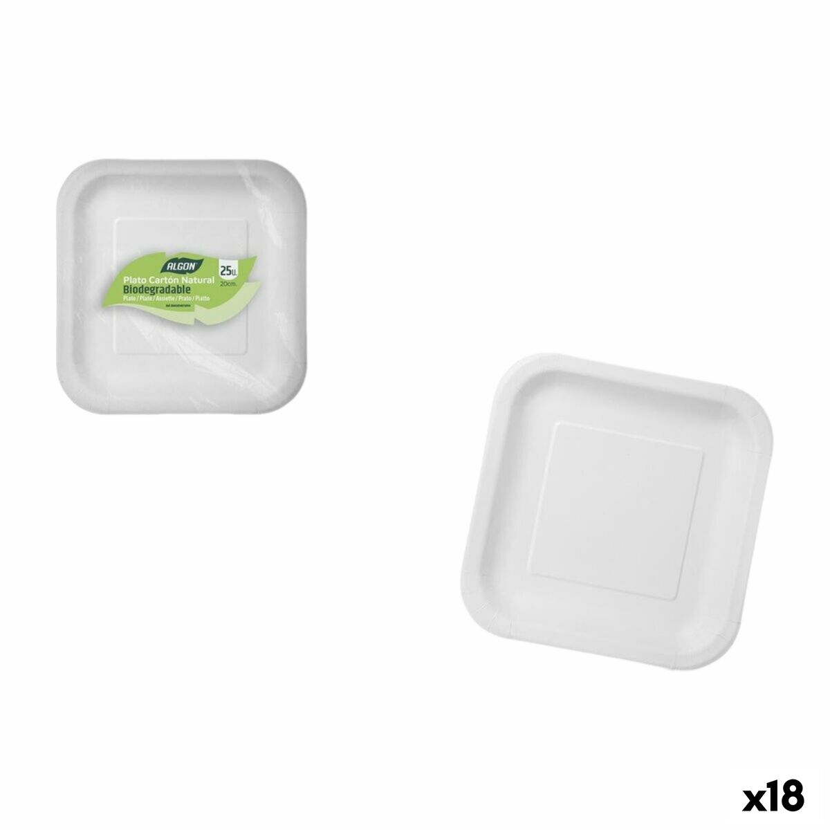 Set de Platos Algon 20 cm 25 Piezas (18 Unidades)