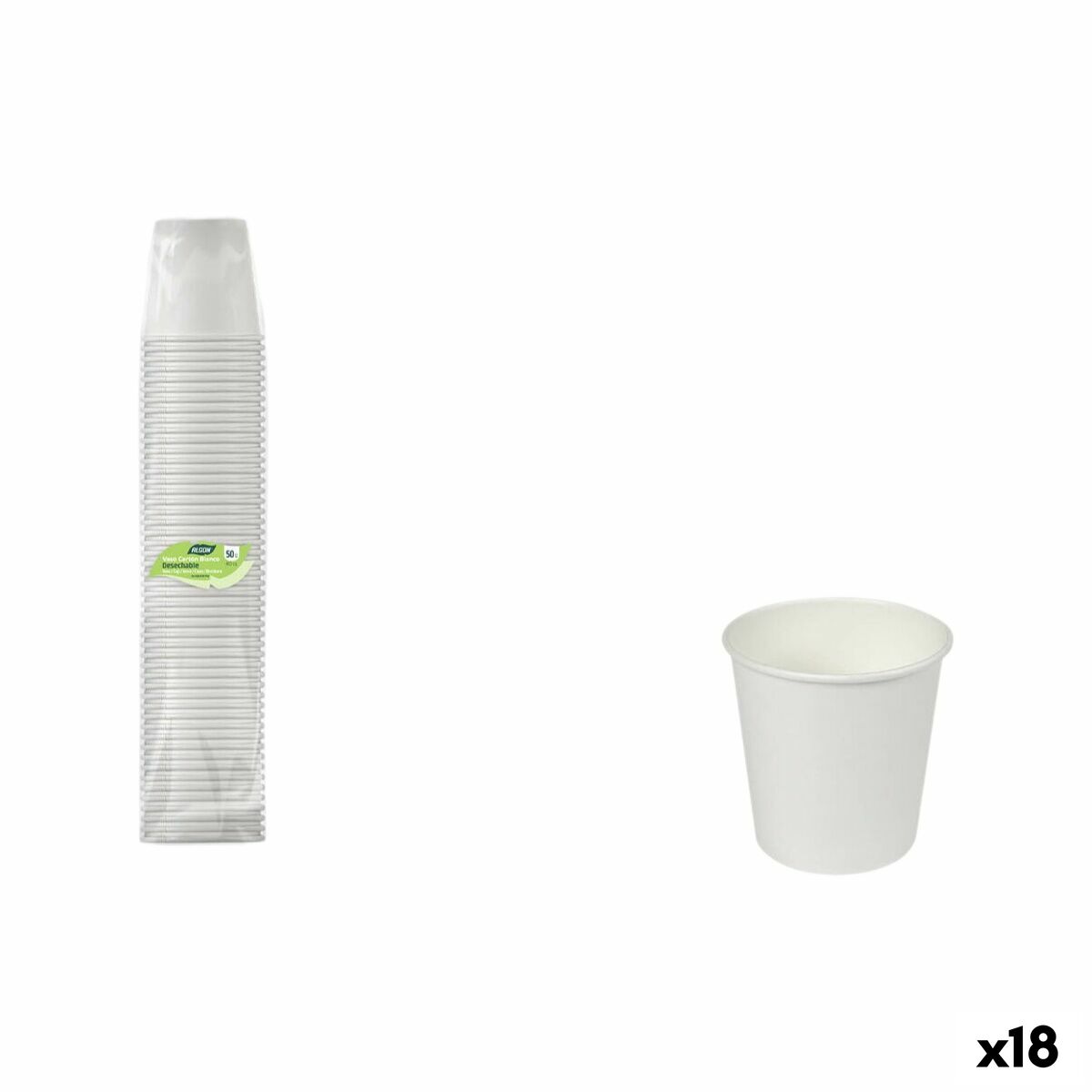 Set de Vasos Algon Blanco 80 ml 50 Piezas (18 Unidades)