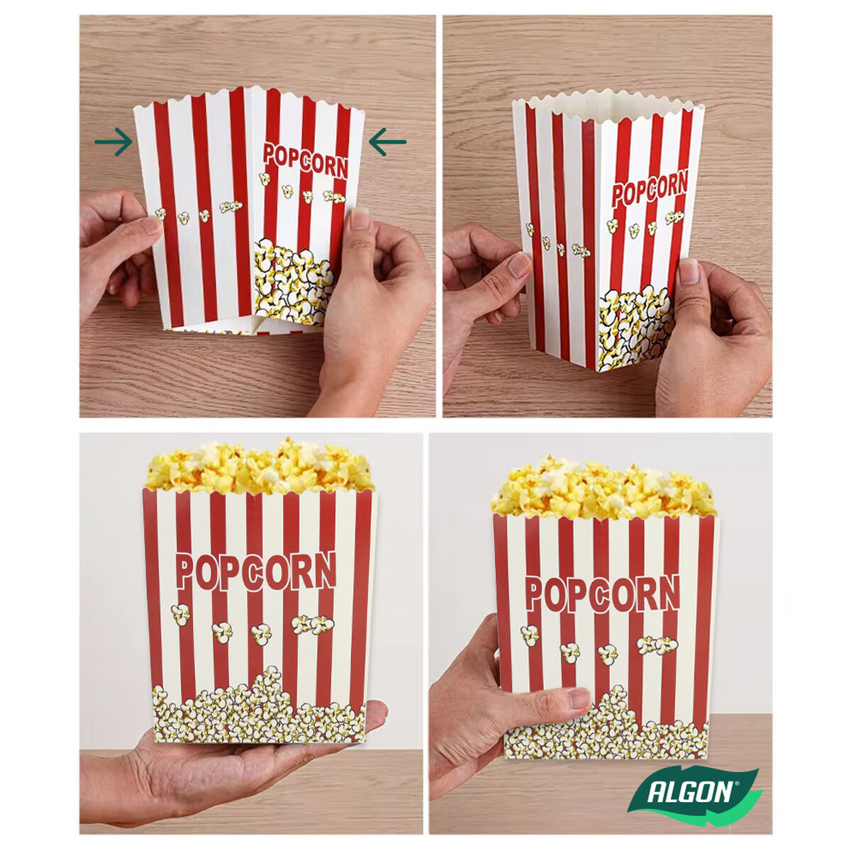 Recipiente para servir las palomitas Inde Popcorn (4 Piezas) (24 Unidades)