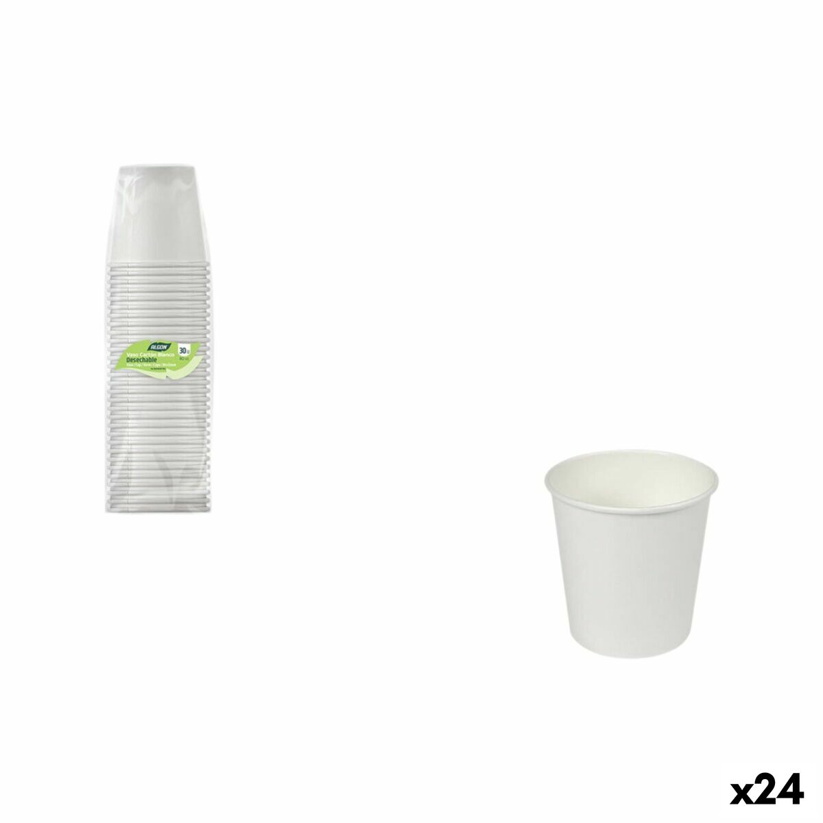 Set de Vasos Algon Blanco 80 ml 30 piezas (24 Unidades)