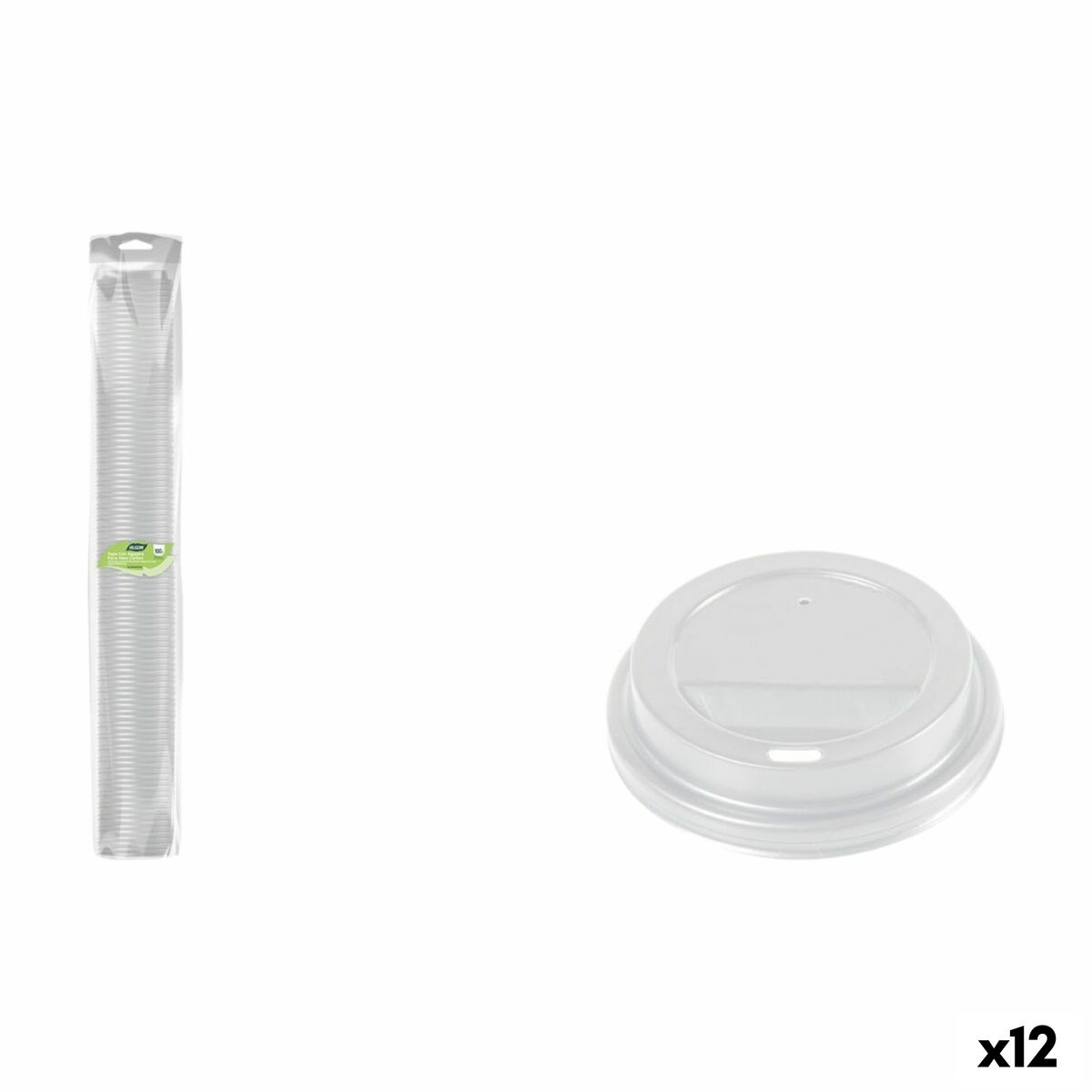 Set de tapas para vasos Algon 250 ml 100 Piezas (12 Unidades)