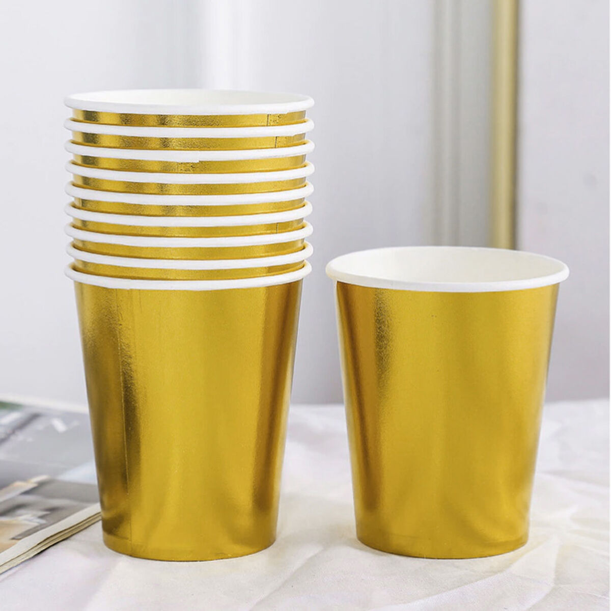 Set de Vasos Algon Dorado 200 ml 10 Piezas (18 Unidades)