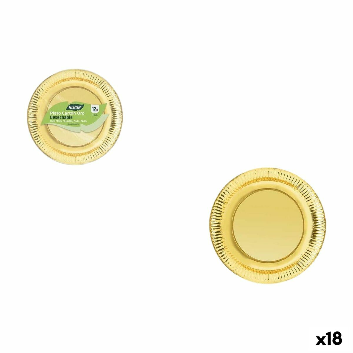 Set de Platos Algon Dorado 18 cm 12 Piezas (18 Unidades)