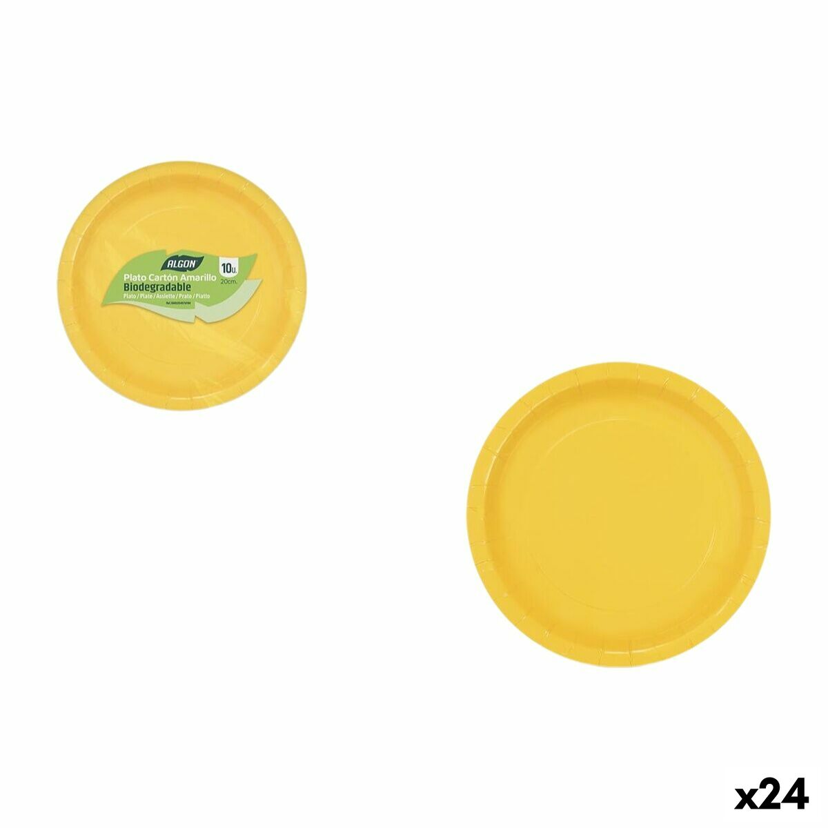 Set de Platos Algon Amarillo 20 cm 10 Piezas (24 Unidades)