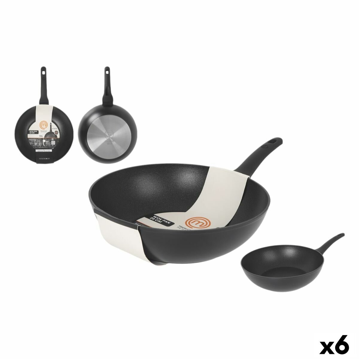 Sartén Wok MasterChef 28 cm (6 Unidades)