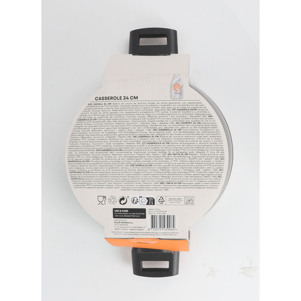 Cacerola Con Tapa MasterChef 24 cm 2,5 mm (4 Unidades)