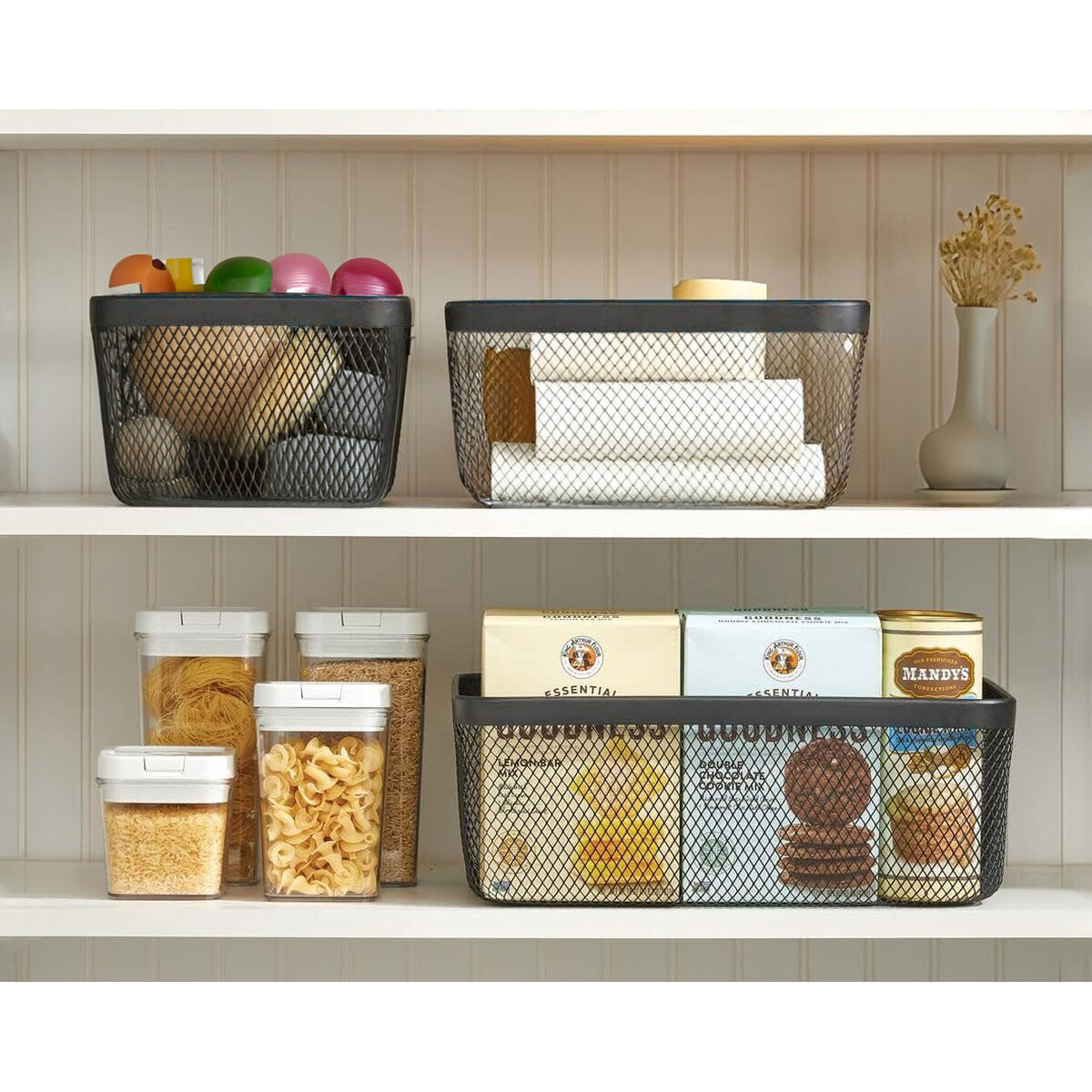 Cesta Multiusos Confortime Negro Metal 30,5 x 23 x 15,2 cm (8 Unidades)