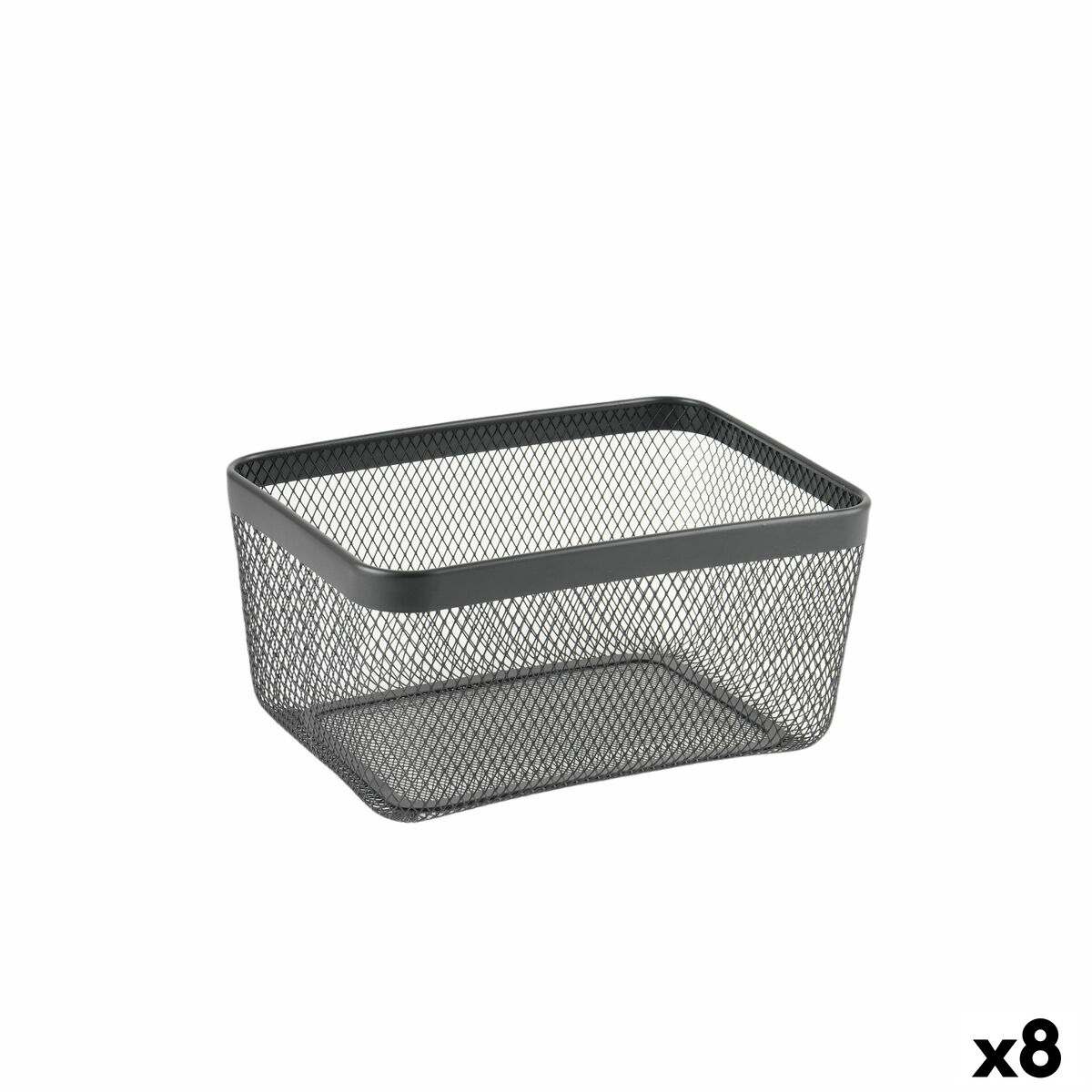 Cesta Multiusos Confortime Negro Metal 30,5 x 23 x 15,2 cm (8 Unidades)