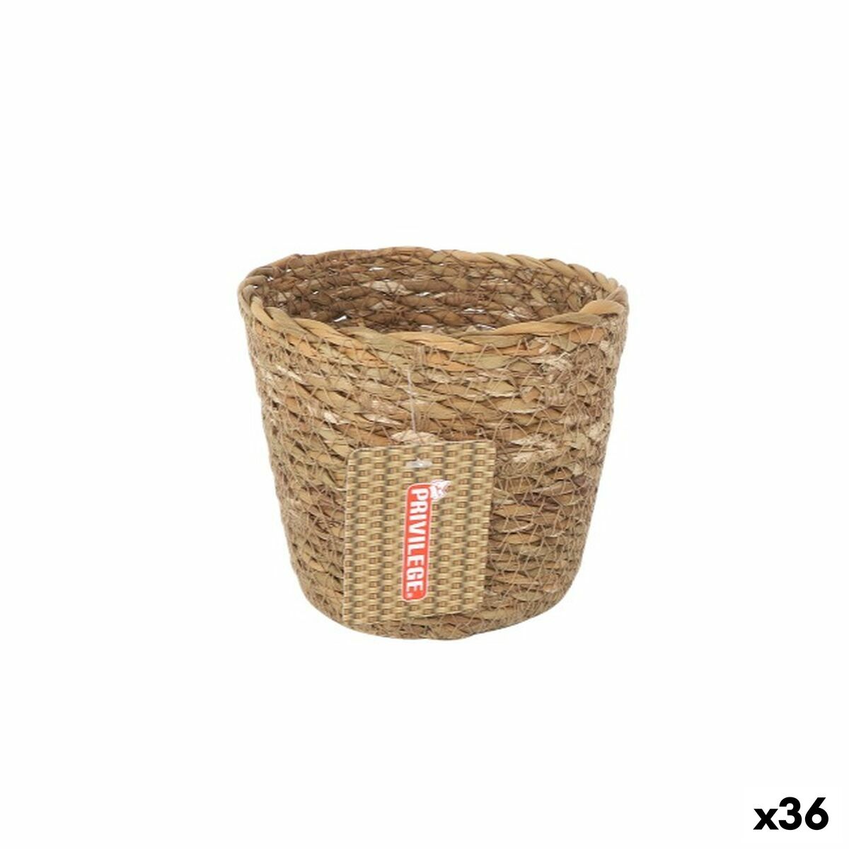 Cesta Multiusos Privilege   Marrón Mimbre Redonda ø 12 x 11 cm (36 Unidades)
