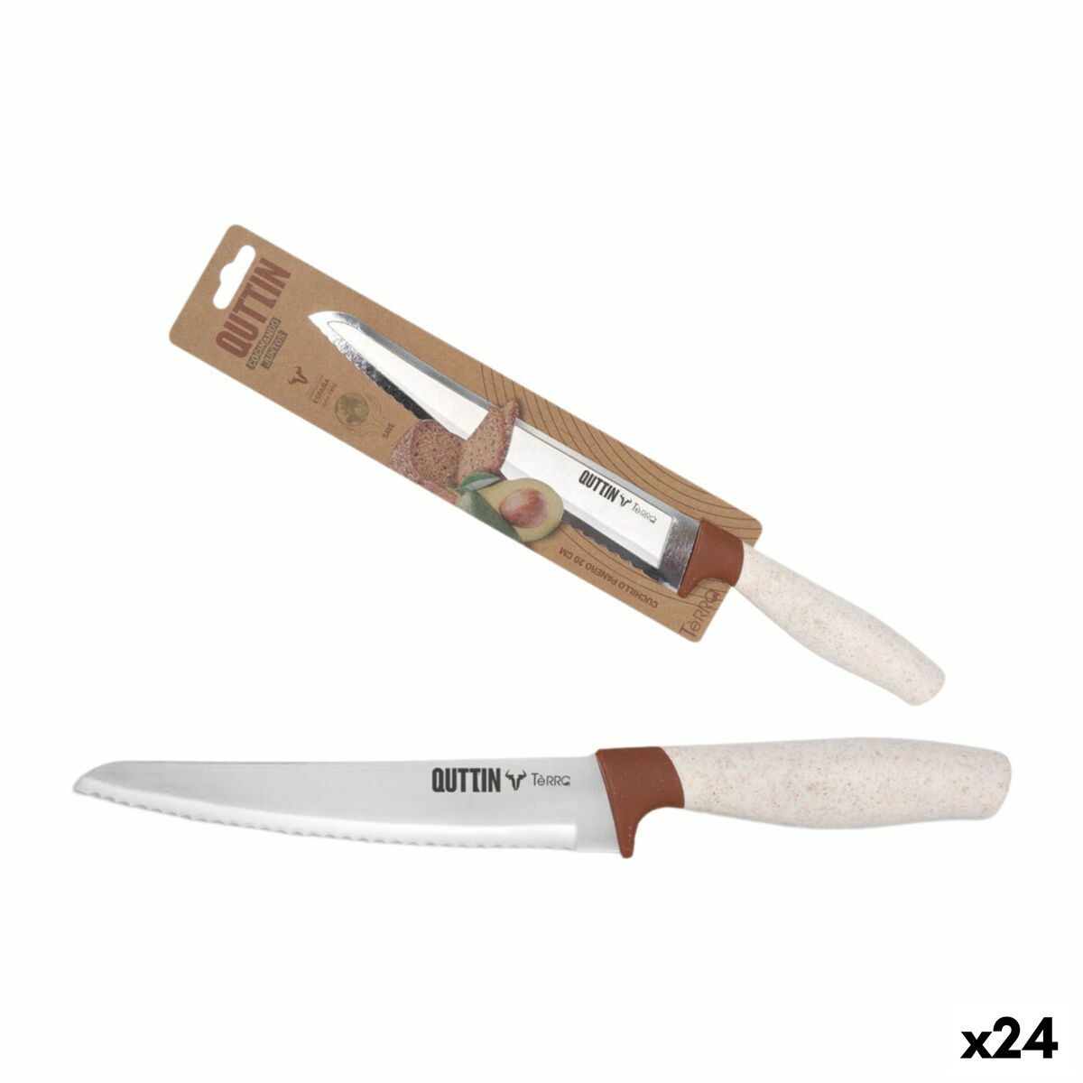 Cuchillo de Cocina Quttin Terra 20 cm (24 Unidades)