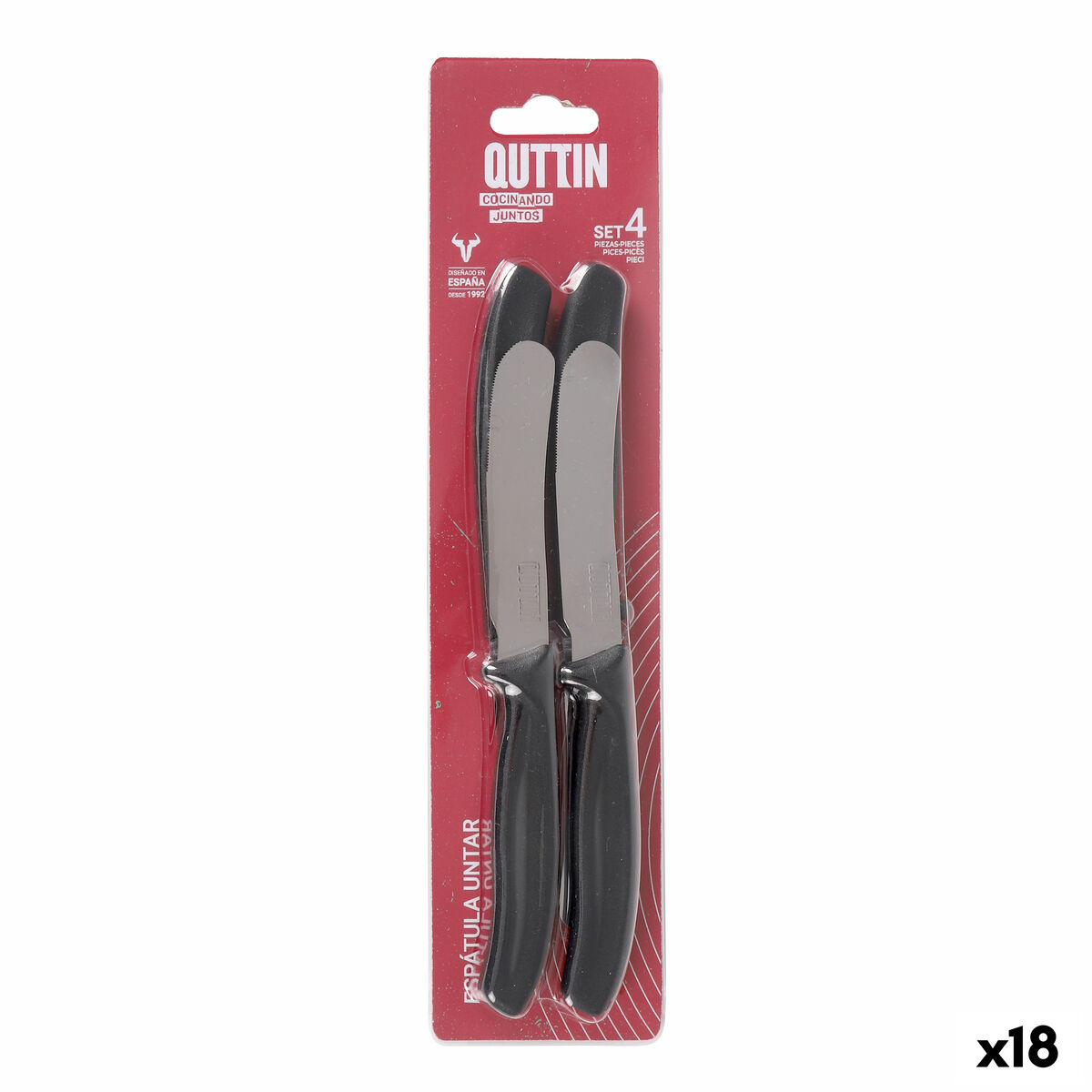 Cuchillo de Cocina Quttin Basic 8 cm 4 Piezas (18 Unidades)