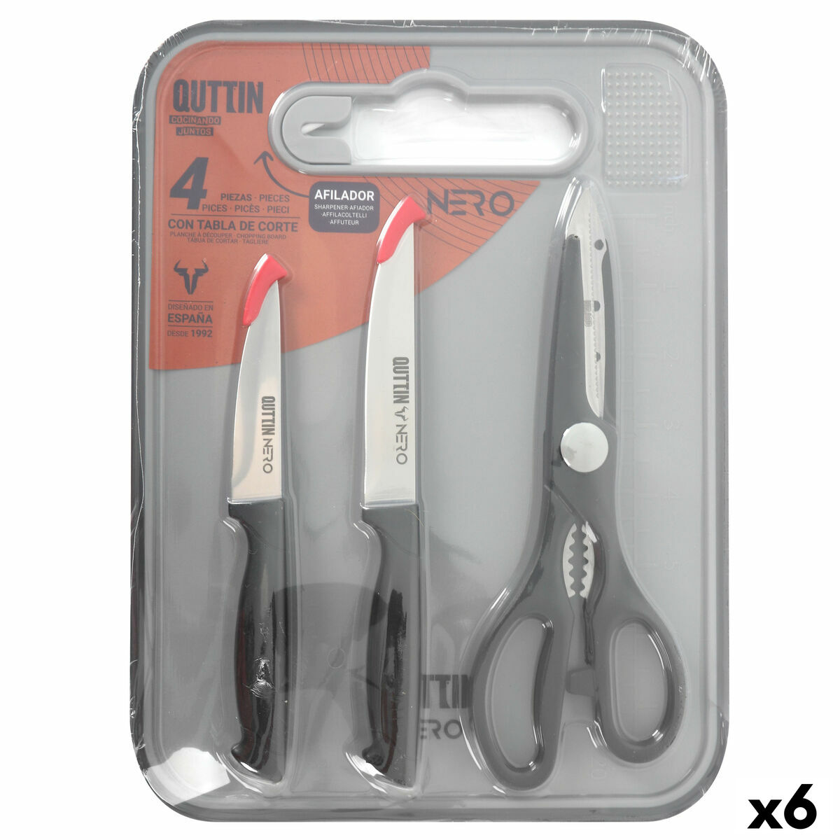 Set de Cuchillos Quttin Nero 4 Piezas (6 Unidades)