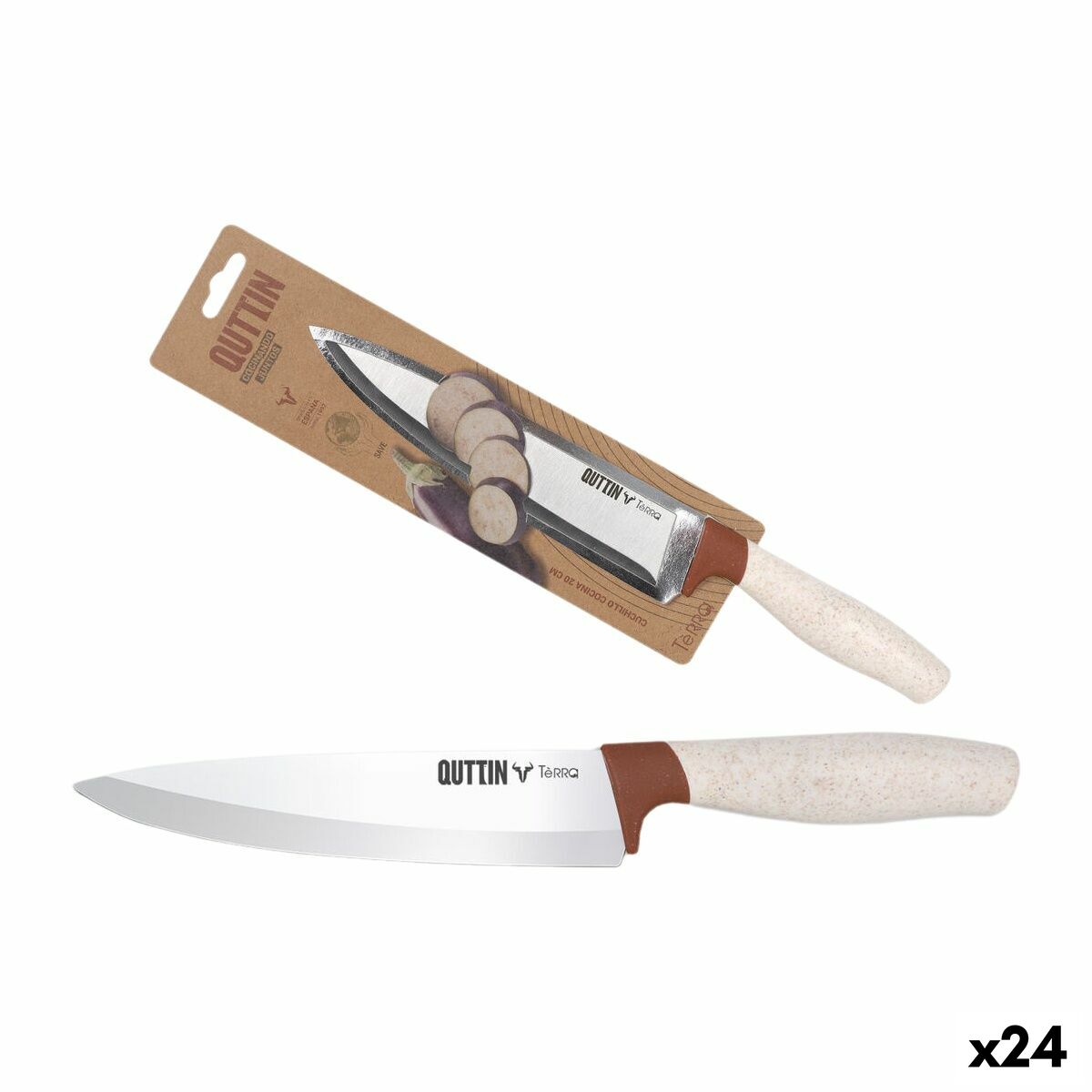 Cuchillo de Cocina Quttin Terra 20 cm (24 Unidades)