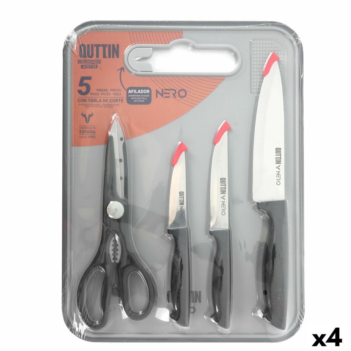 Set de Cuchillos Quttin Nero 5 Piezas (4 Unidades)