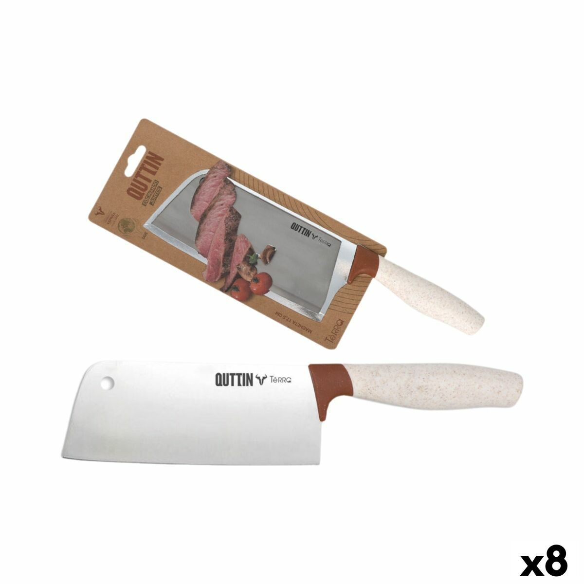 Macheta de Cocina Quttin Terra 17,5 cm (8 Unidades)