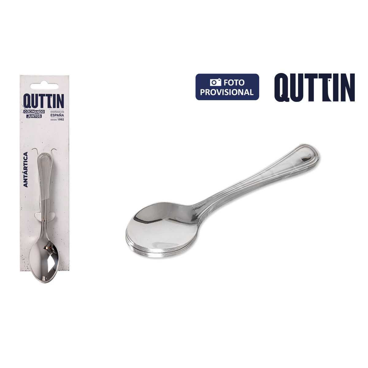 Cuchara de Postre Quttin Antartica 6 Piezas (12 Unidades)