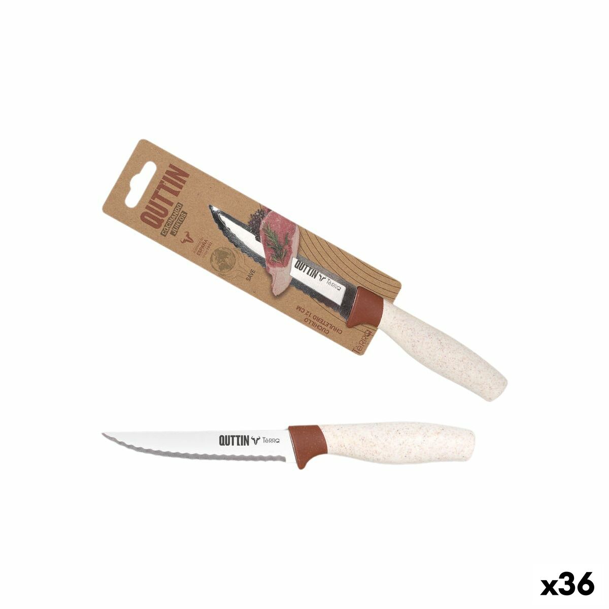 Cuchillo de Cocina Quttin Terra 12 cm (36 Unidades)