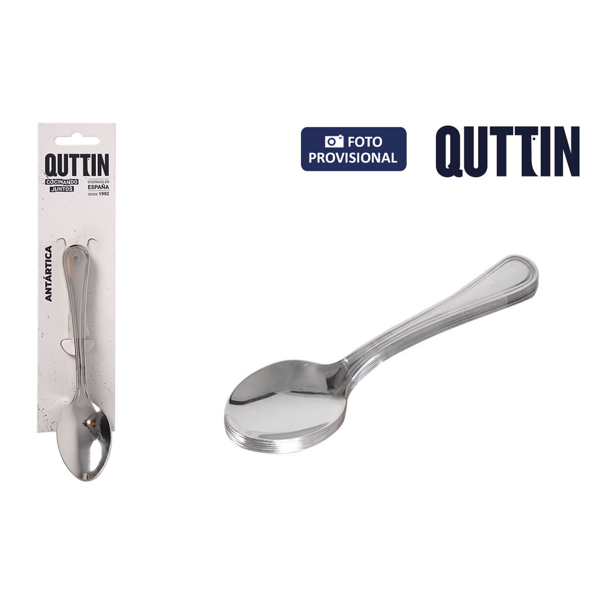 Cuchara de Postre Quttin Antartica 1,5 mm 6 Piezas (12 Unidades)