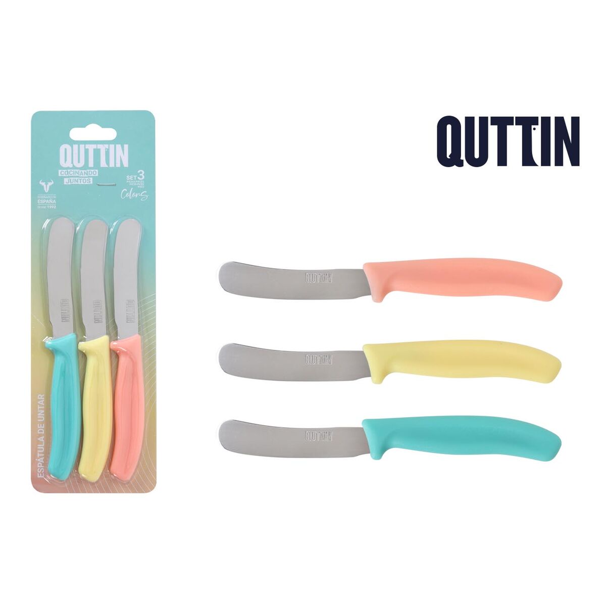 Cuchillo de Cocina Quttin Basic 20 cm 0,8 mm 3 Piezas (12 Unidades)