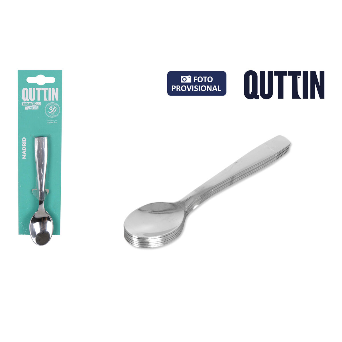 Cuchara de Postre Quttin Madrid 13 x 2,7 x 1 cm 6 Piezas (12 Unidades)