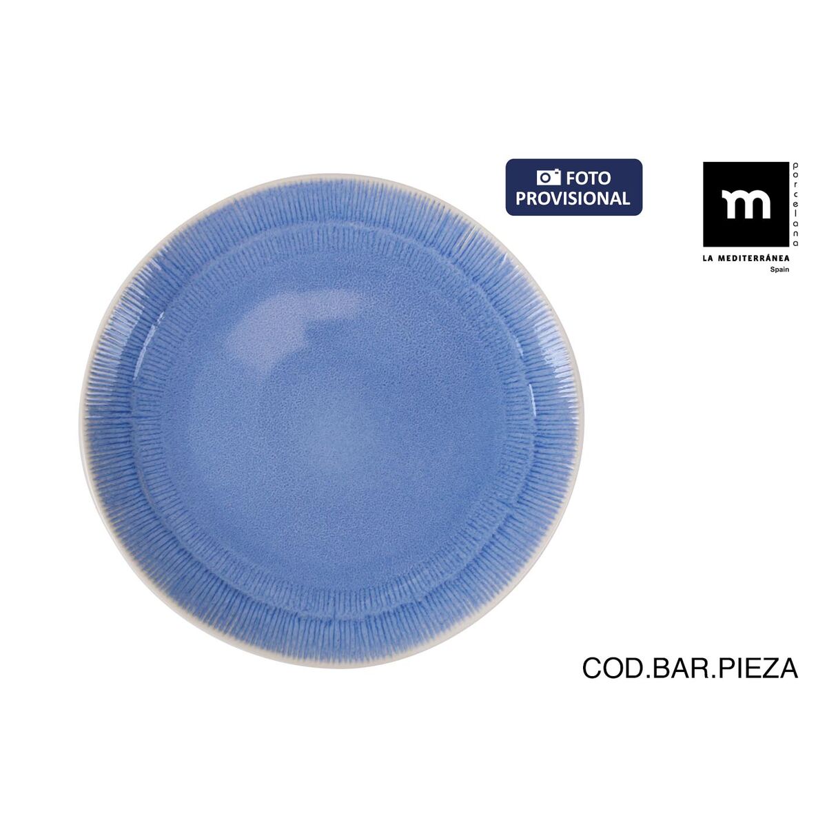 Plato Llano La Mediterránea Calobra Azul (12 Unidades)