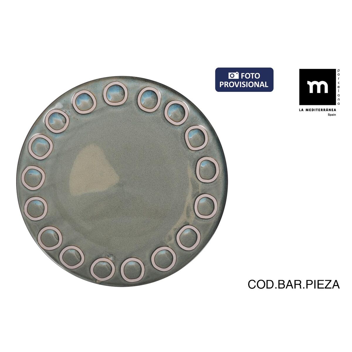 Plato Llano La Mediterránea Almudena Gris (12 Unidades)