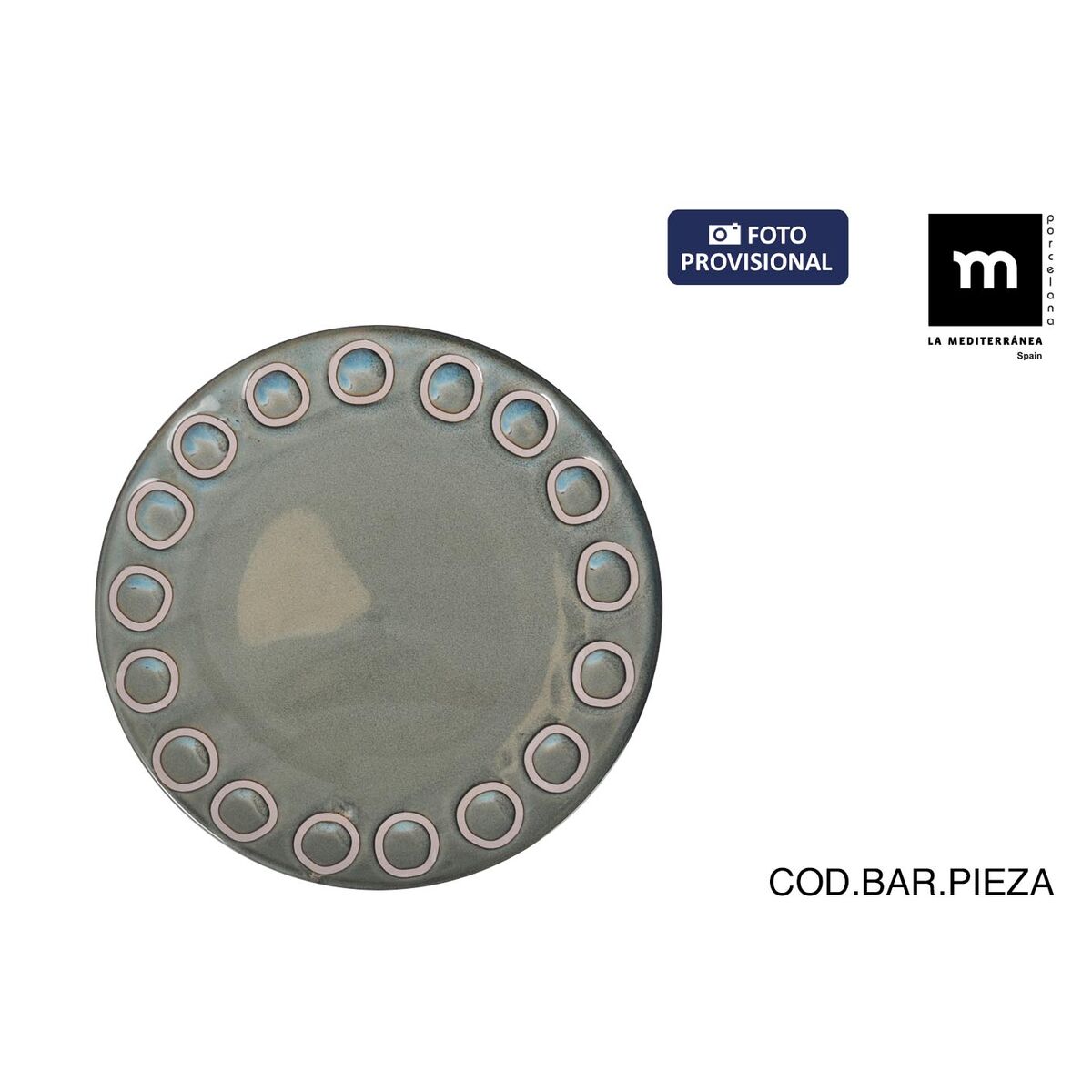 Plato Llano La Mediterránea Almudena Gris (12 Unidades)