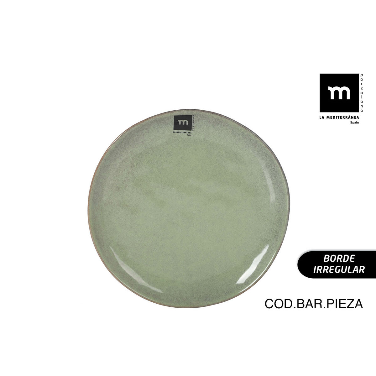 Plato Llano La Mediterránea Macarella green Ø 20,5 cm (24 Unidades)