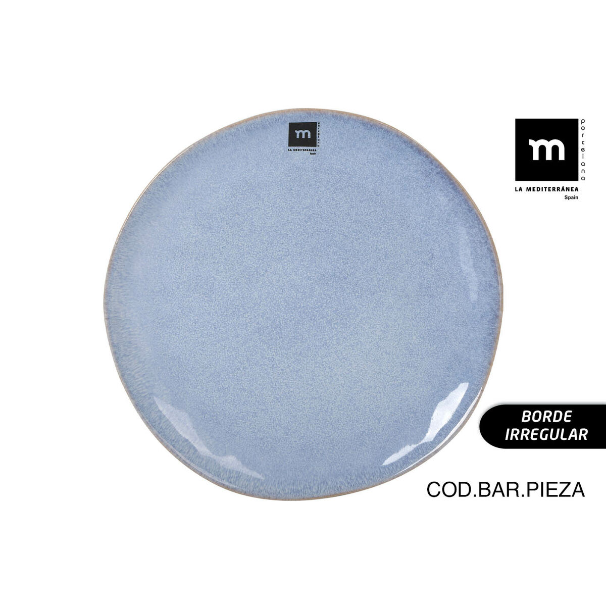 Plato Llano La Mediterránea Macarella blue Ø 26,5 cm (12 Unidades)