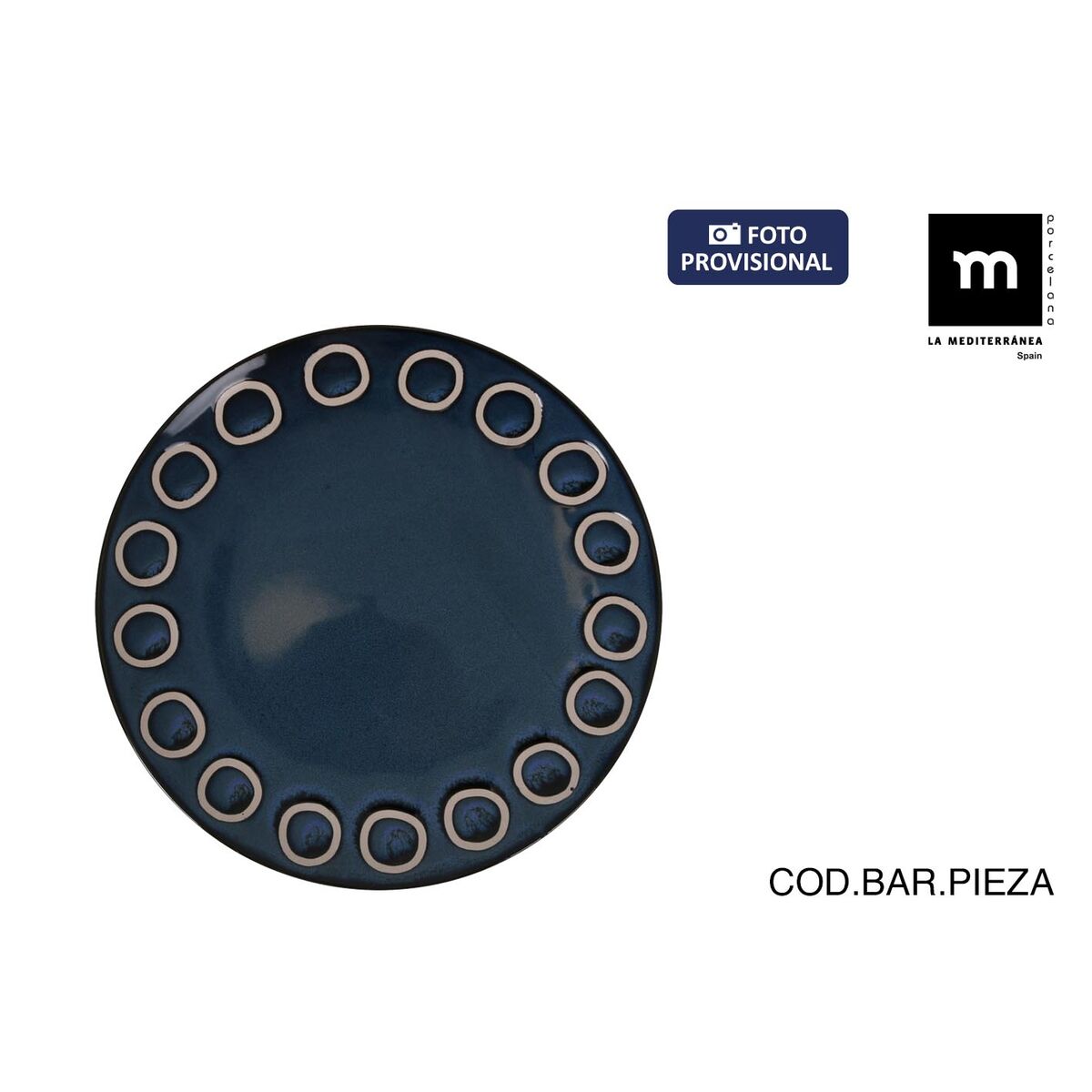 Plato Llano La Mediterránea Almudena Azul (12 Unidades)