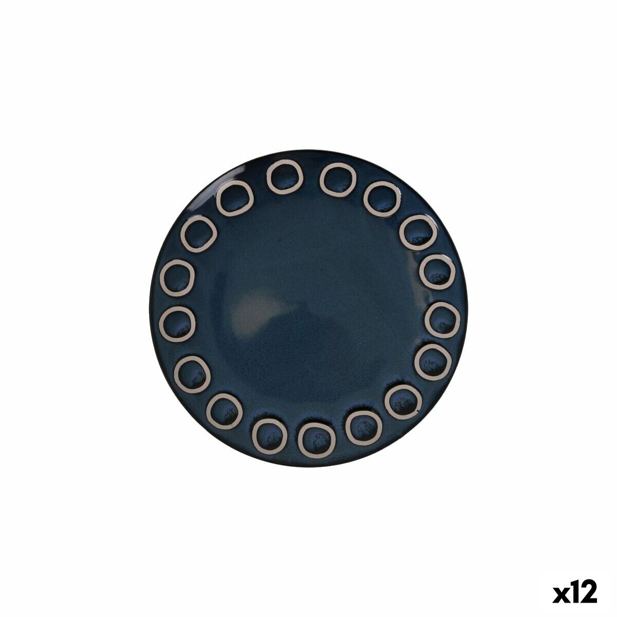 Plato Llano La Mediterránea Almudena Azul (12 Unidades)