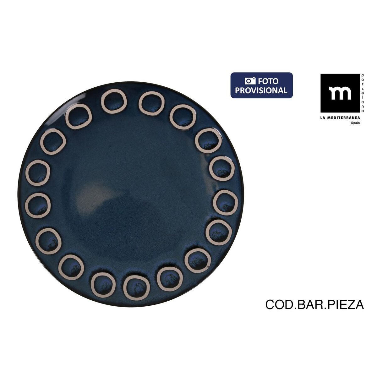 Plato Llano La Mediterránea Almudena Azul (12 Unidades)