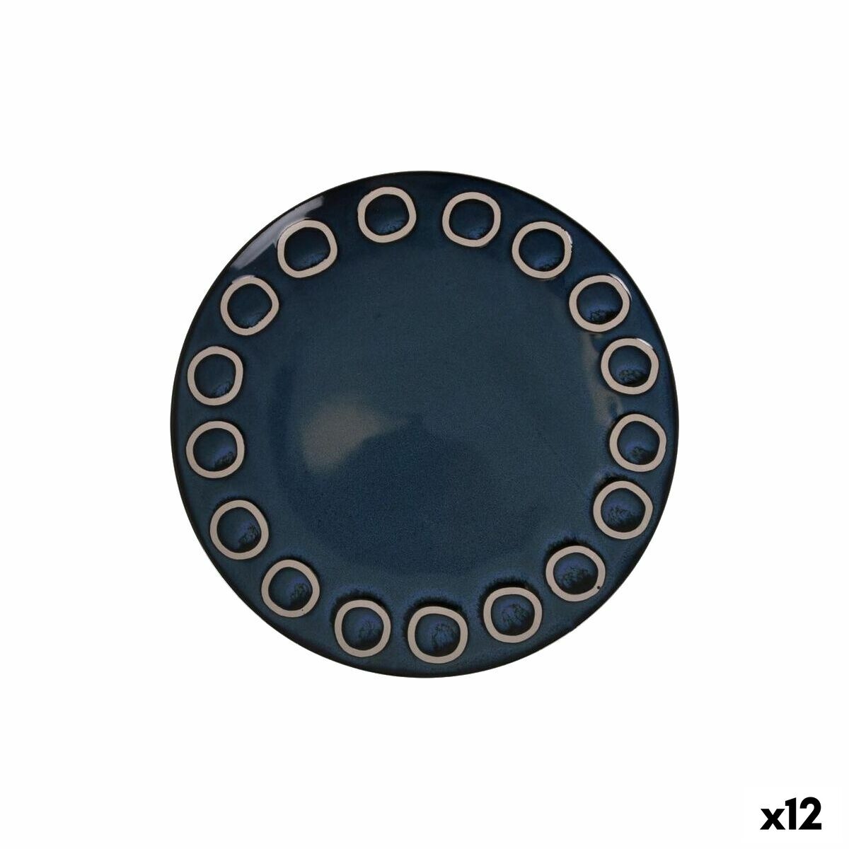 Plato Llano La Mediterránea Almudena Azul (12 Unidades)