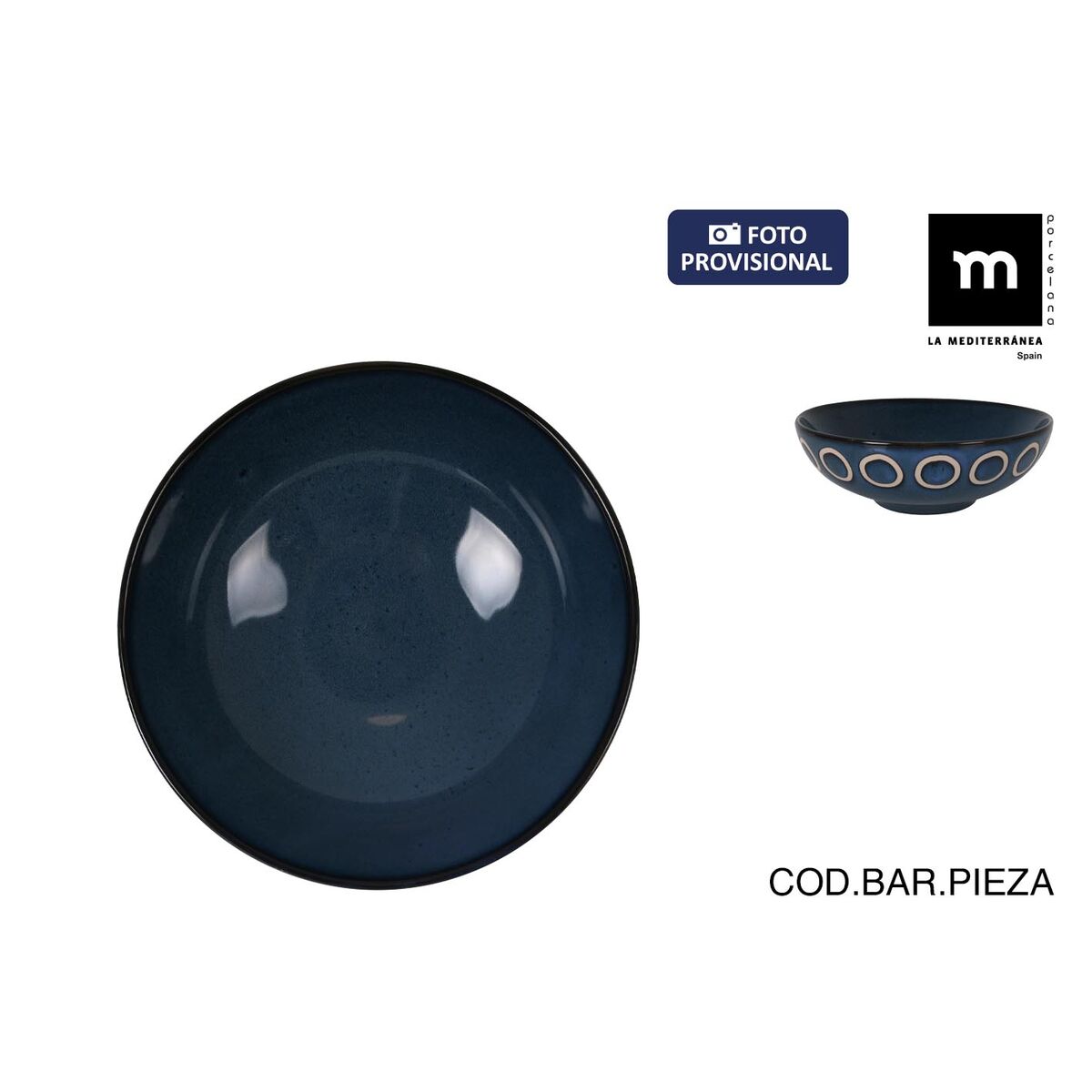 Plato Llano La Mediterránea Almudena Azul (24 Unidades)