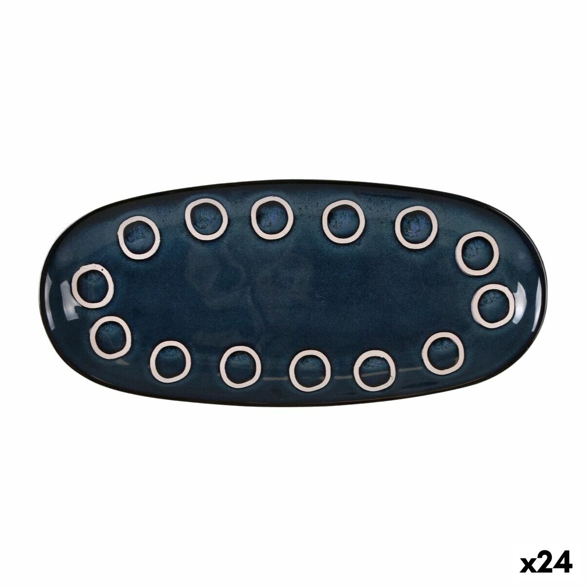 Fuente de Cocina La Mediterránea Almudena Azul Ovalado 29 x 13,5 x 2,4 cm (24 Unidades)