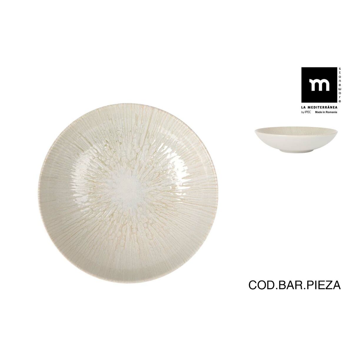 Plato Hondo La Mediterránea Anya Ø 21 cm (12 Unidades)