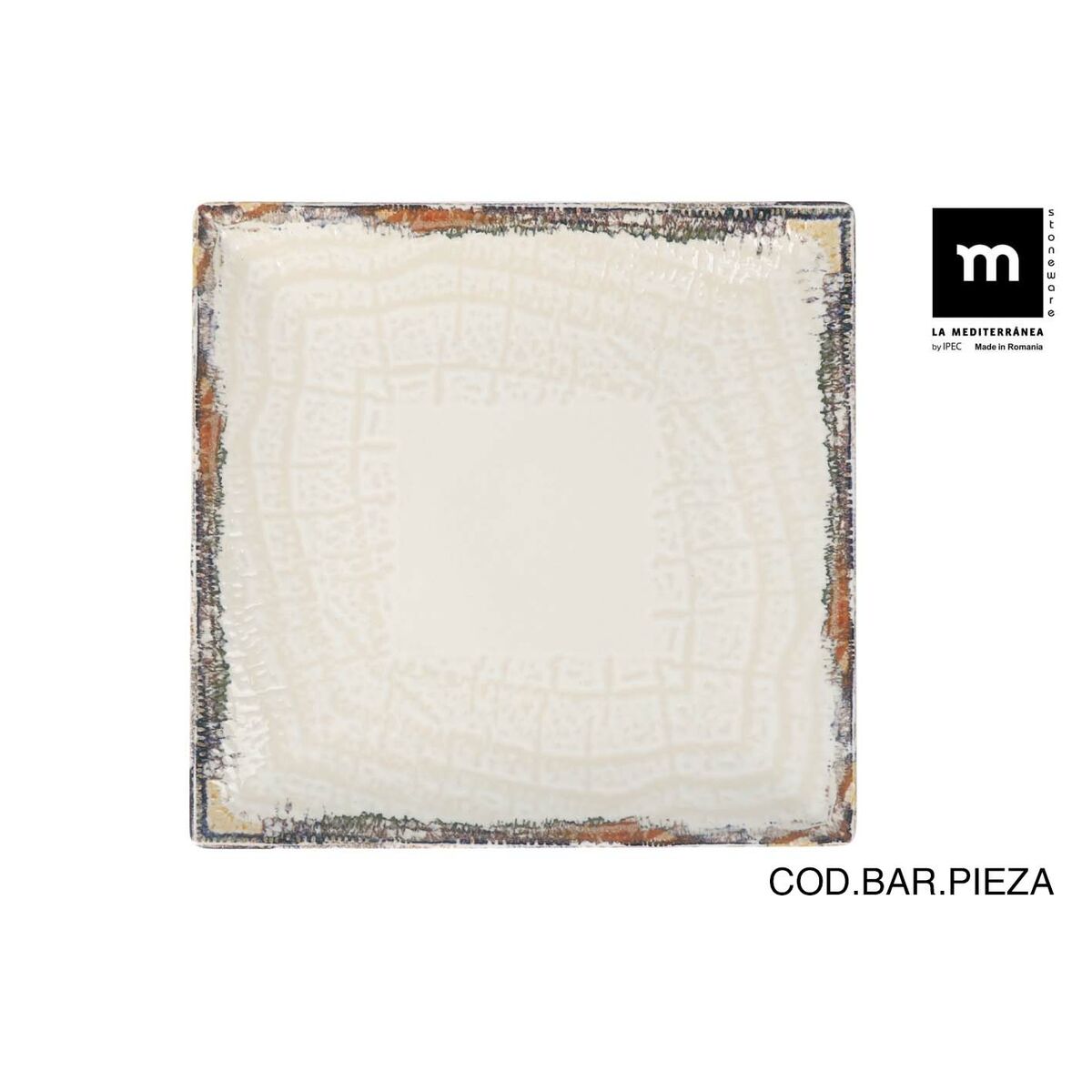 Plato Llano La Mediterránea Albus 24 x 24 x 2 cm (6 Unidades)