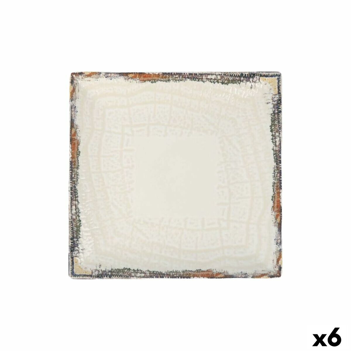 Plato Llano La Mediterránea Albus 24 x 24 x 2 cm (6 Unidades)