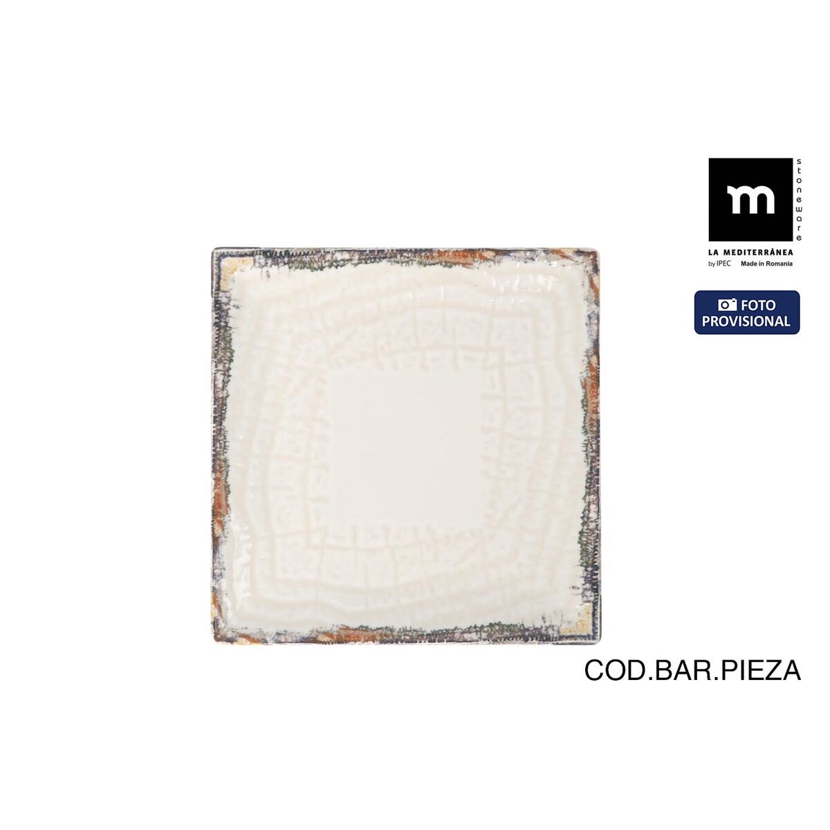 Plato de Postre La Mediterránea Albus 18 x 18 x 2 cm (12 Unidades)